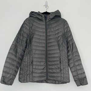 HEATKEEP Gray Puffer Jacket with Hood Women’s Large
